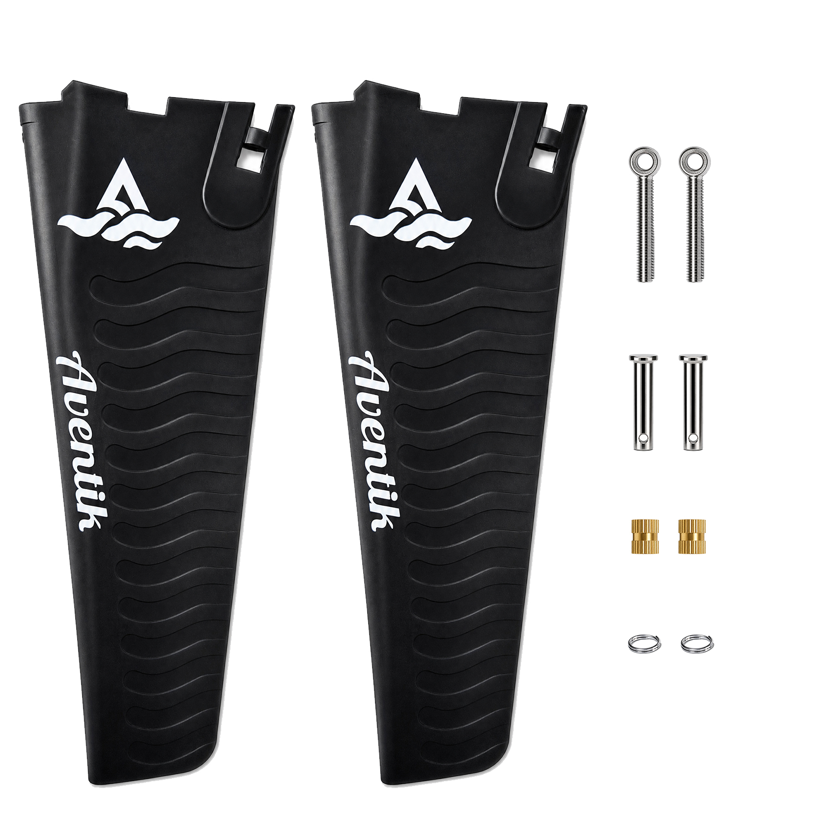 Turbo Fin Replacement Kit Compatible with Mirage Drive Classic & GT - Solid Fully Rubber Encased Kayak Pedal Upgrade - NOT for MD180 or Kick-Up (Full Masts Not Included)