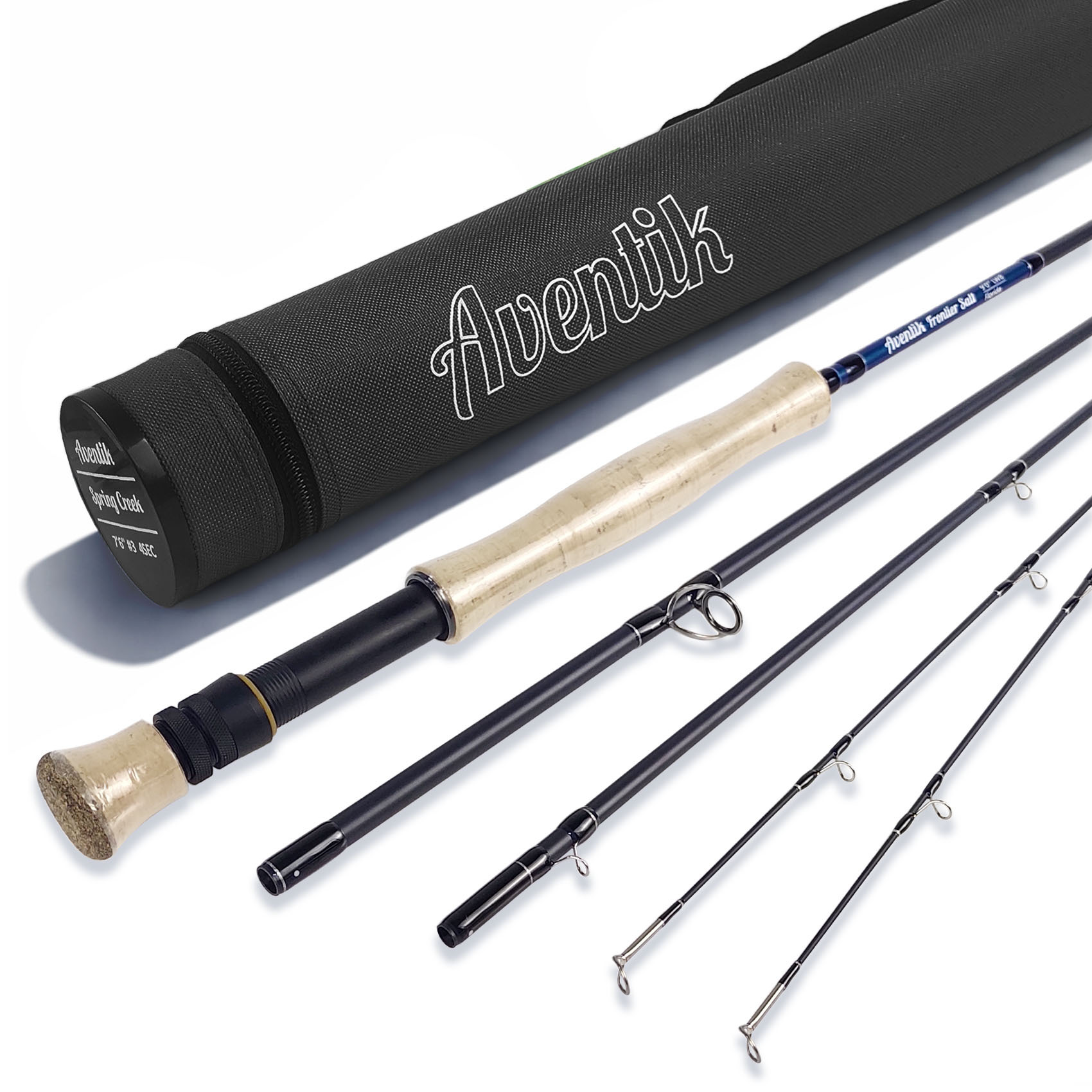 Aventik Frontier Saltwater Fly Rod, IM12 Carbon, 4-Piece, 2 Tips, Fast action