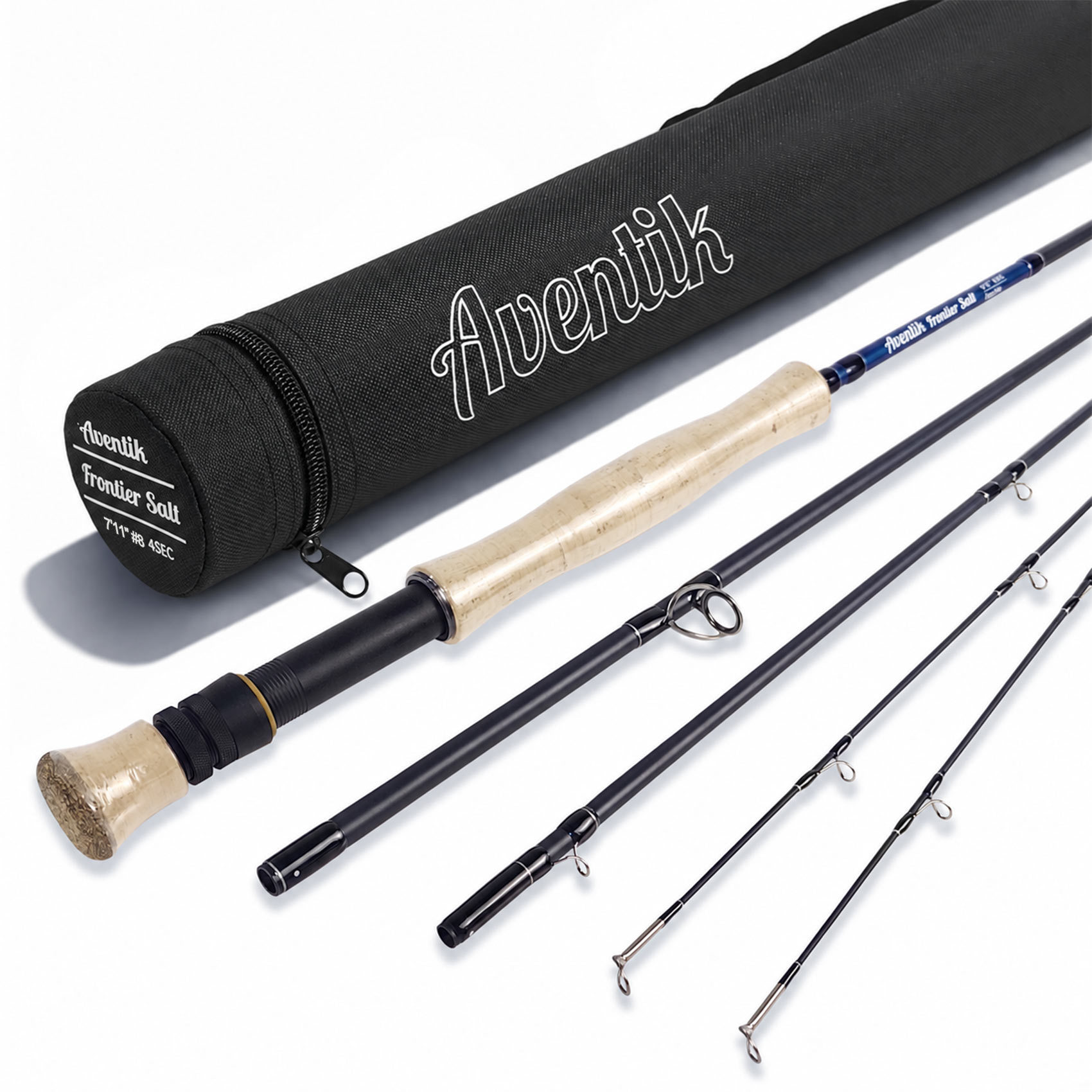 Aventik Frontier Saltwater Fly Rod, IM12 Carbon, 4-Piece, 2 Tips, Fast action