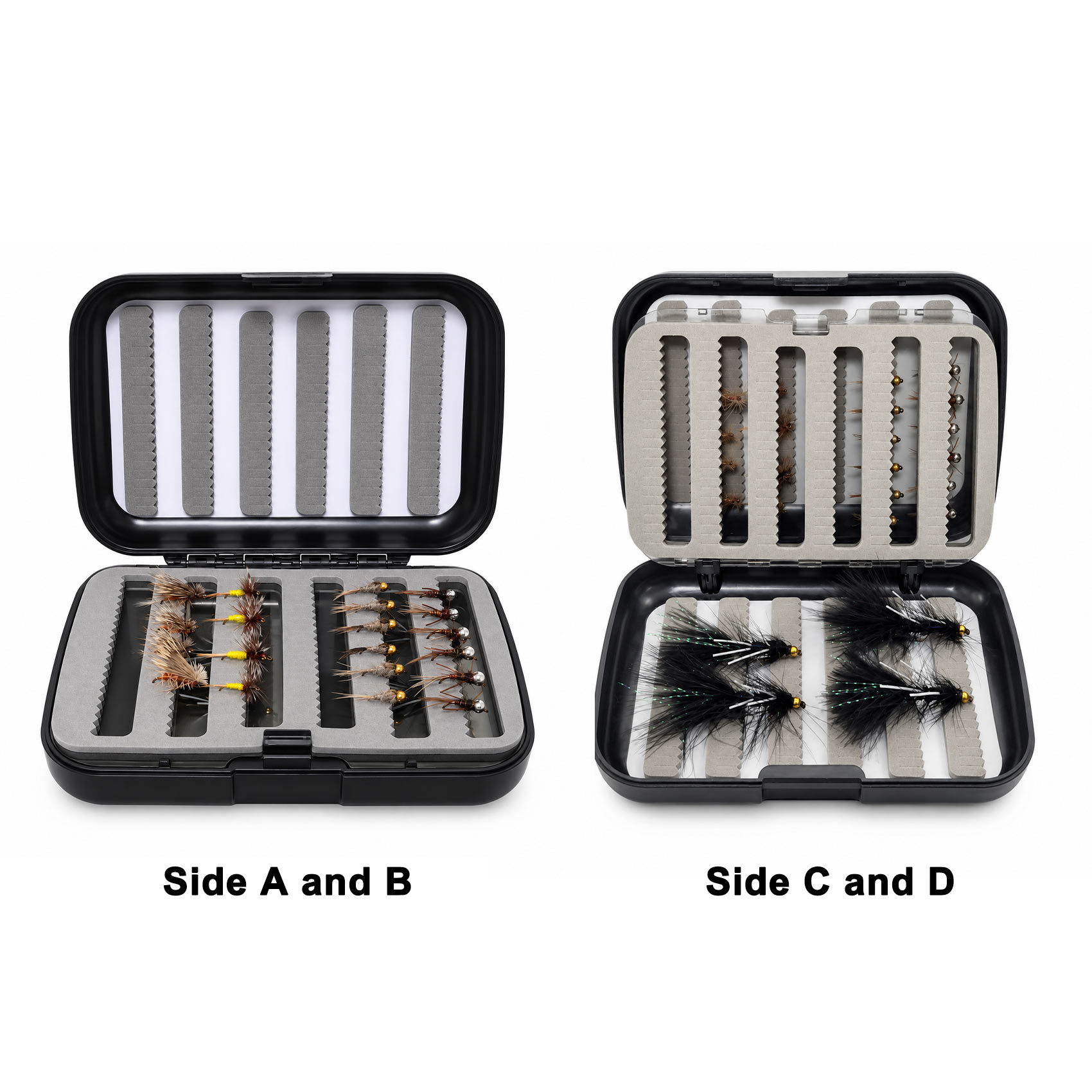 Aventik Trout Flies Set, 24PCS Nymph Dry Fly Streamer Collection for Trout Bass Salmon Freshwater Fishing