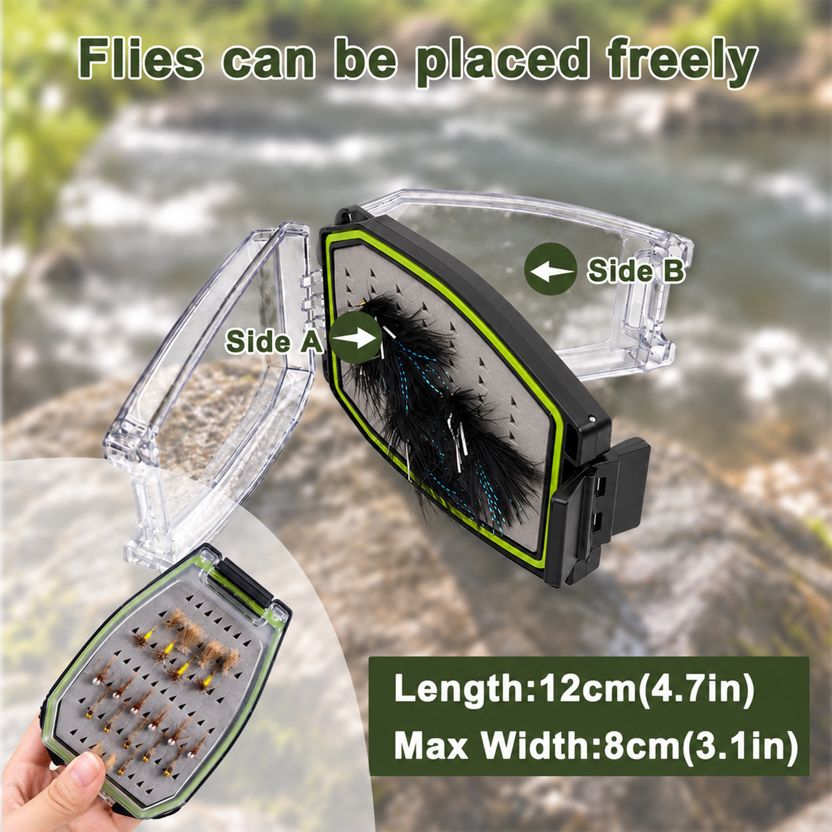 Aventik Trout Flies Set, 24PCS Nymph Dry Fly Streamer Collection for Trout Bass Salmon Freshwater Fishing