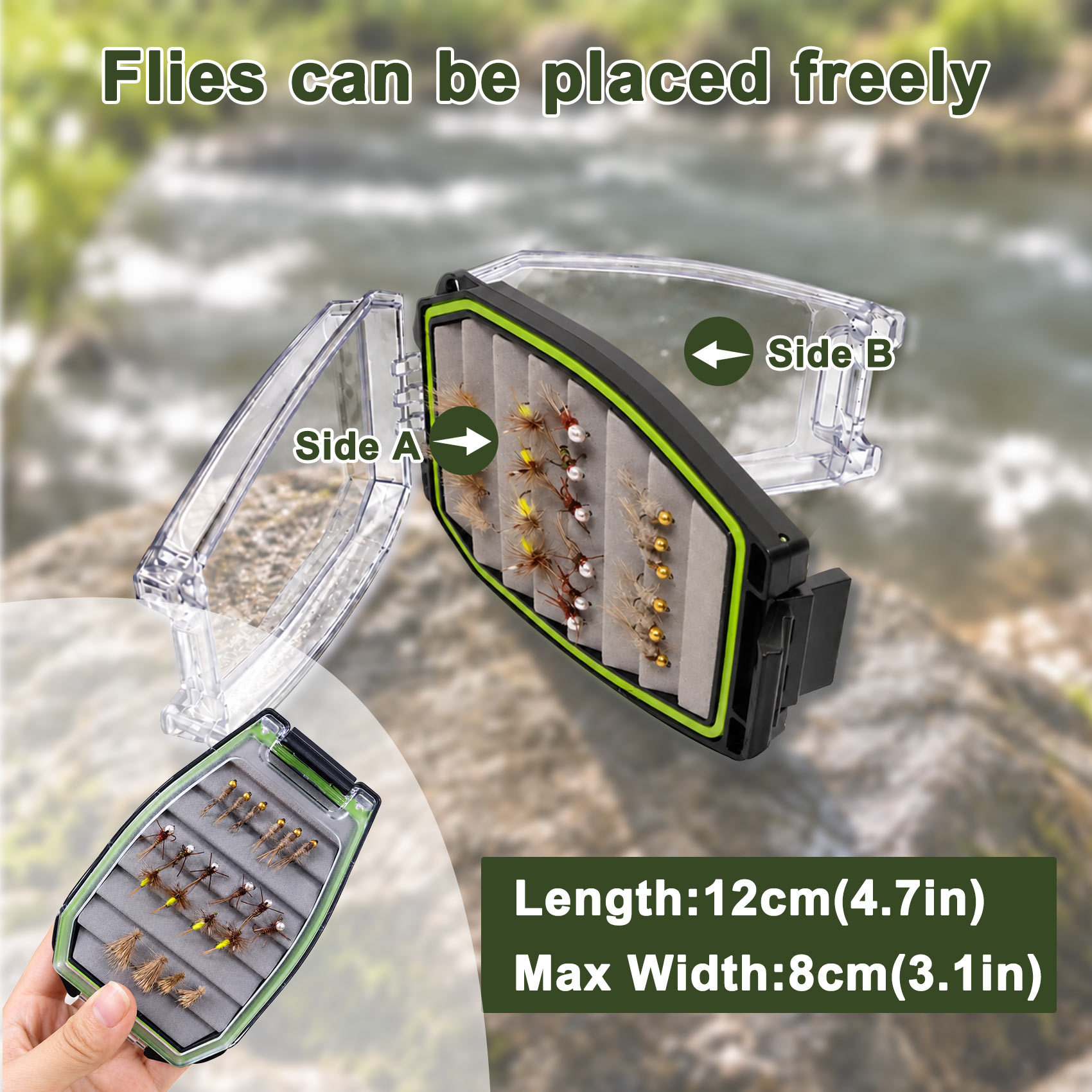Aventik Trout Flies Set, 24PCS Nymph Dry Fly Streamer Collection for Trout Bass Salmon Freshwater Fishing