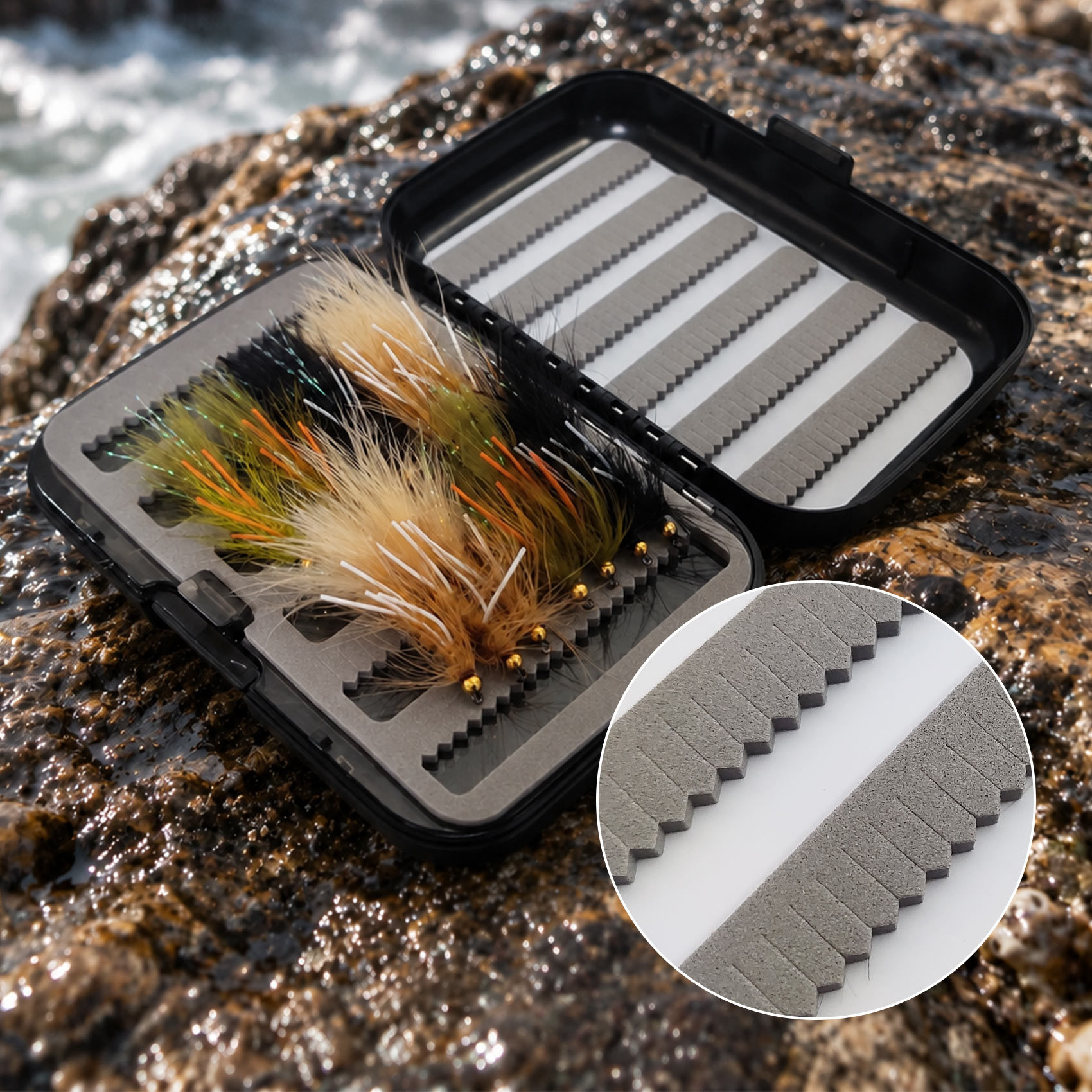 Aventik Woolly Bugger Flies Set, 24PCS Black Olive Yellow Fly Fishing Flies for Trout Bass Salmon Steelhead Fishing