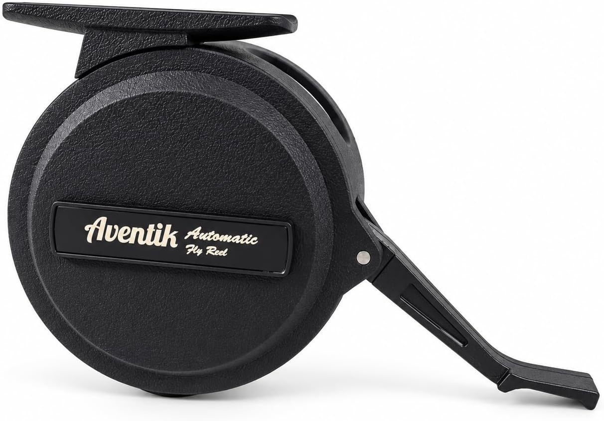 Aventik Semi-Automatic Fly Fishing Reel, Lightweight graphite, Ideal for nymph fishing and freshwater trout