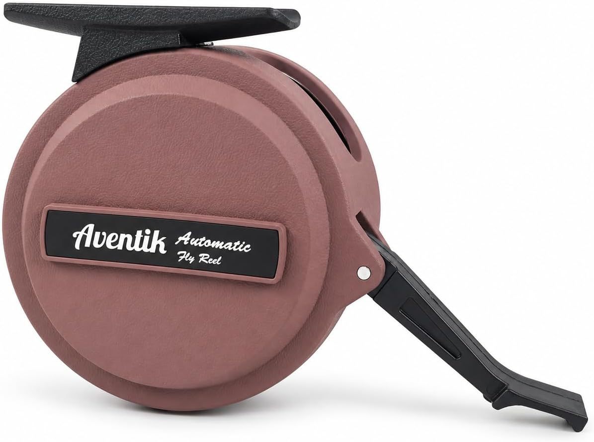 Aventik Semi-Automatic Fly Fishing Reel, Lightweight graphite, Ideal for nymph fishing and freshwater trout