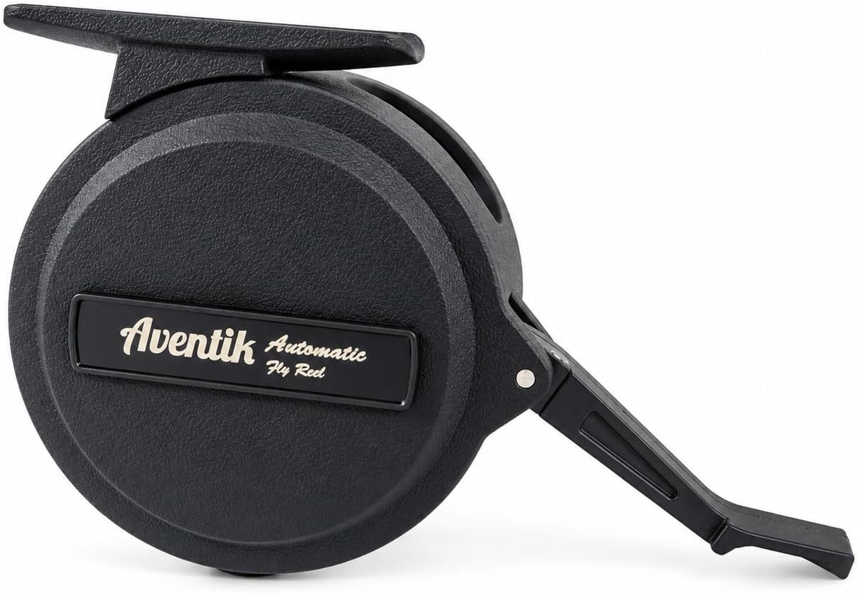 Aventik Semi-Automatic Fly Fishing Reel, Lightweight graphite, Ideal for nymph fishing and freshwater trout
