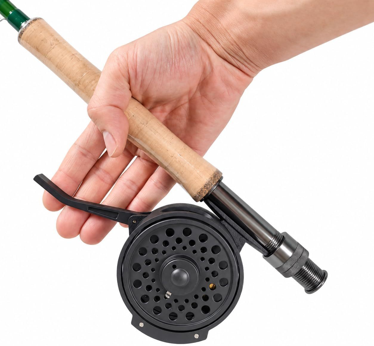 Aventik Semi-Automatic Fly Fishing Reel, Lightweight graphite, Ideal for nymph fishing and freshwater trout