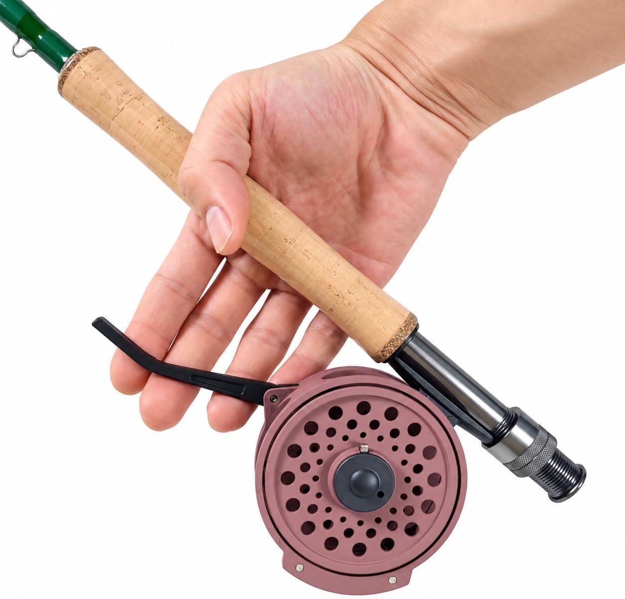 Aventik Semi-Automatic Fly Fishing Reel, Lightweight graphite, Ideal for nymph fishing and freshwater trout