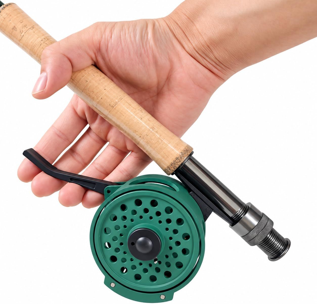 Aventik Semi-Automatic Fly Fishing Reel, Lightweight graphite, Ideal for nymph fishing and freshwater trout