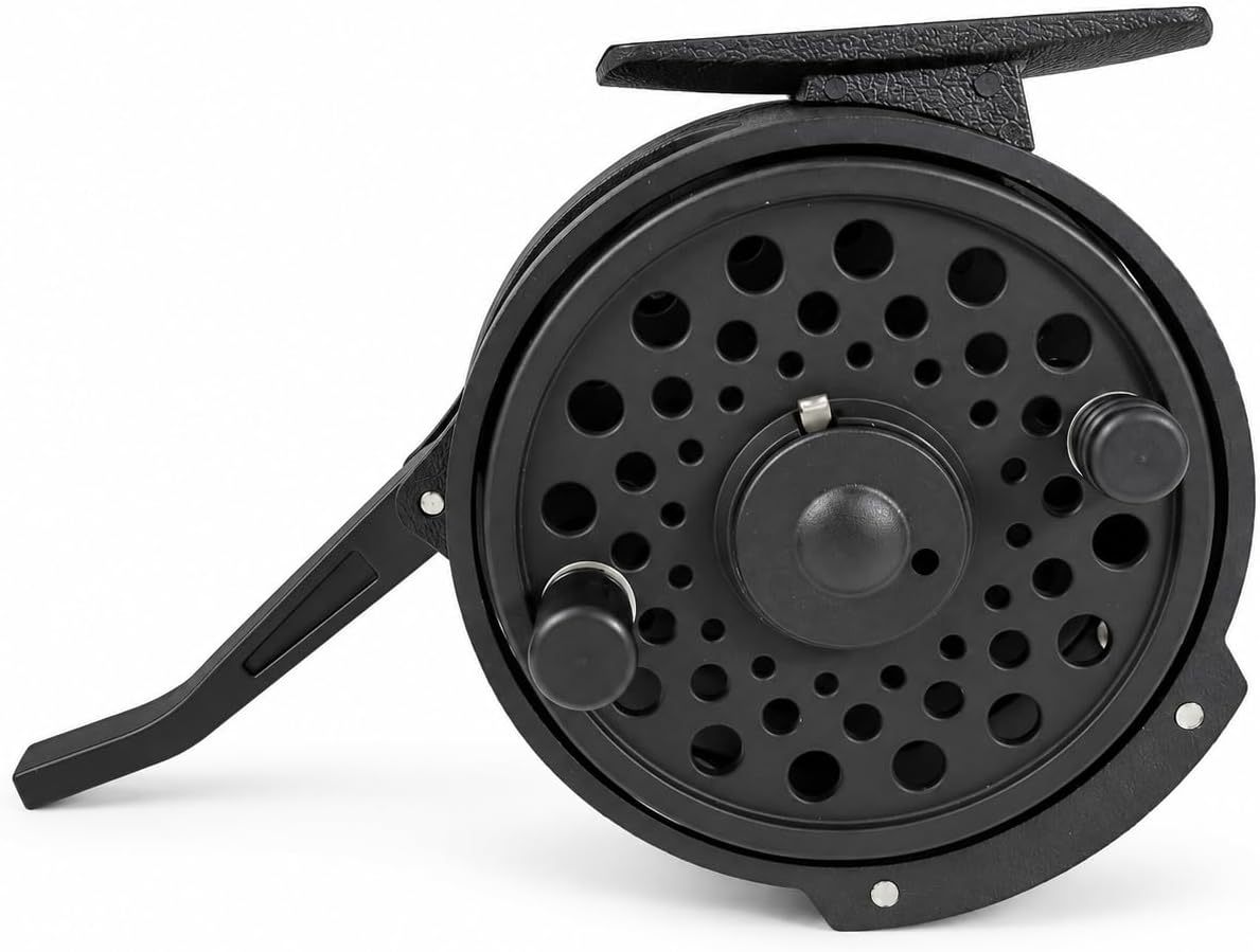 Aventik Semi-Automatic Fly Fishing Reel, Lightweight graphite, Ideal for nymph fishing and freshwater trout