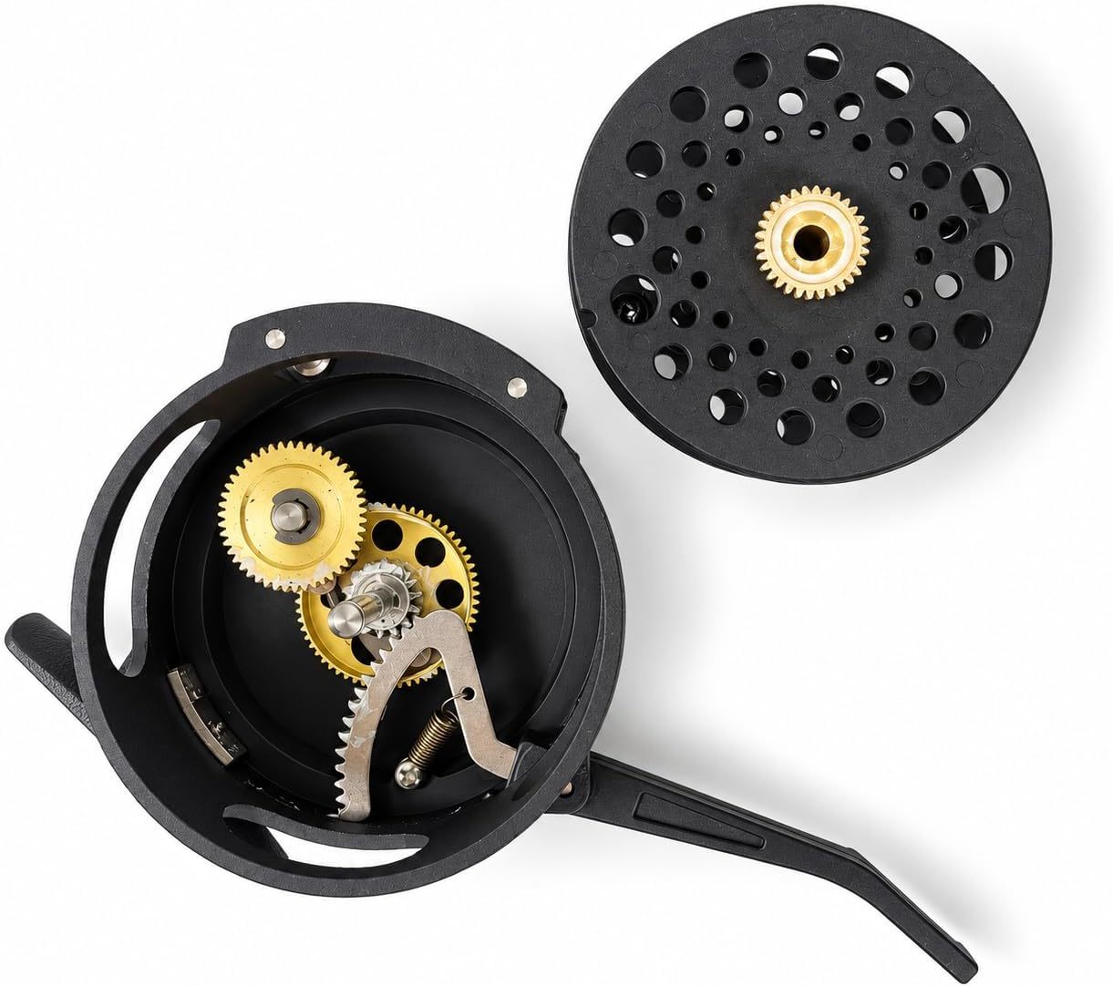 Aventik Semi-Automatic Fly Fishing Reel, Lightweight graphite, Ideal for nymph fishing and freshwater trout