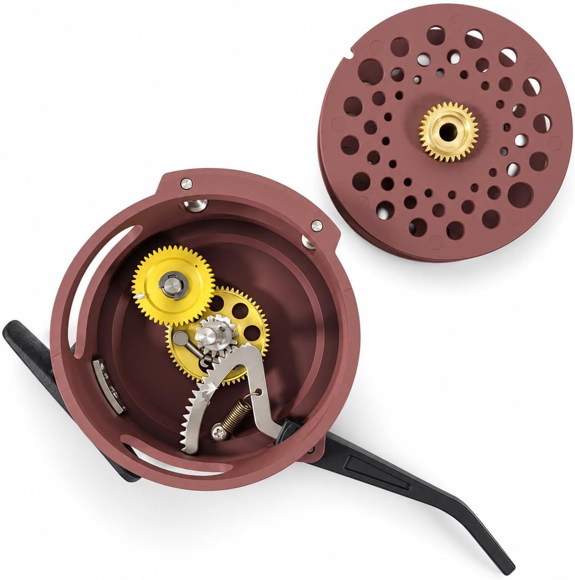 Aventik Semi-Automatic Fly Fishing Reel, Lightweight graphite, Ideal for nymph fishing and freshwater trout