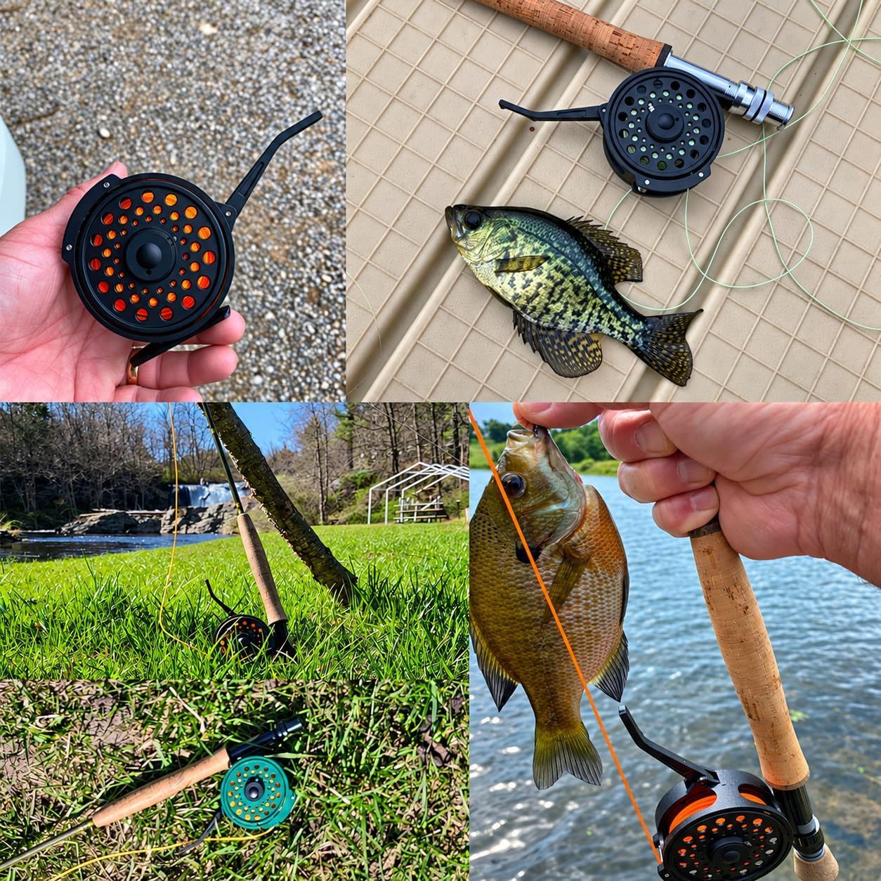 Aventik Semi-Automatic Fly Fishing Reel, Lightweight graphite, Ideal for nymph fishing and freshwater trout