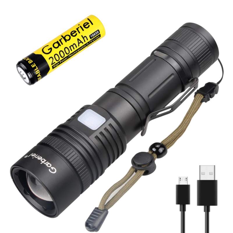 XHP50 LED 5000 Lumens Flashlight with 5 Modes and Battery Rechargeable