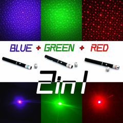 3Pcs Green/Red/Blue Laser + 3*Star Cap