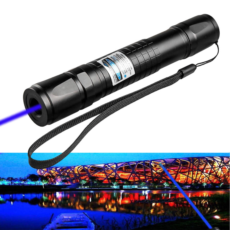 Blue Purple 405nm Laser Pointer Pen + Battery + Charger