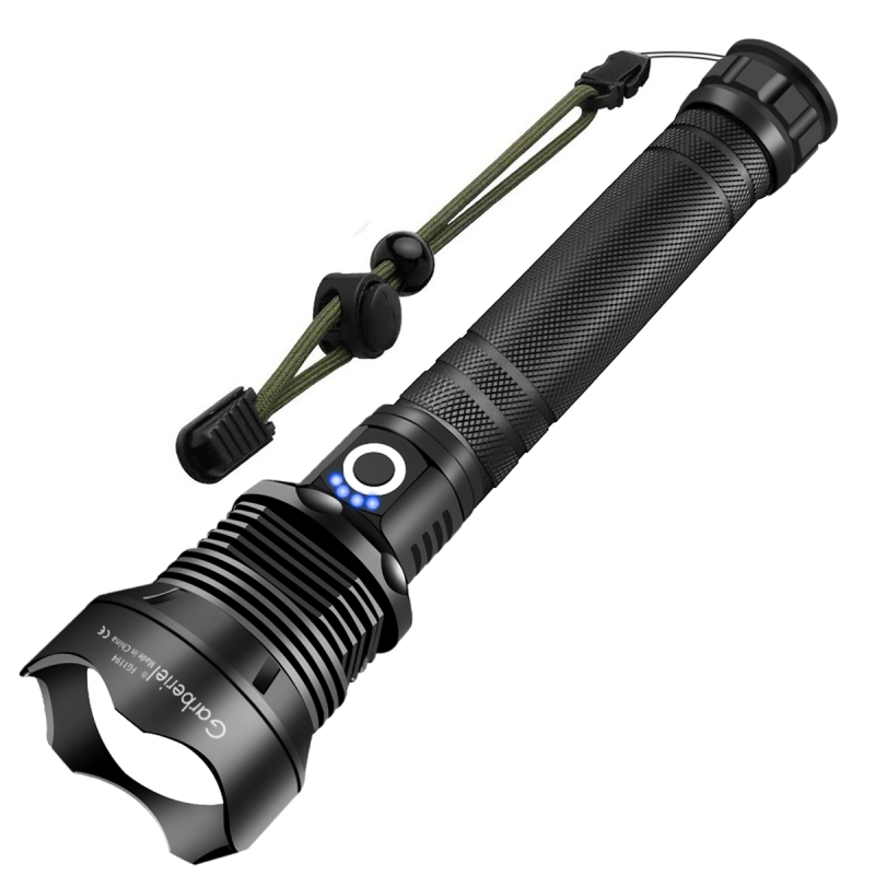 USB Rechargeable XHP70 LED Flashlight 3 Modes with 26650 Batteries