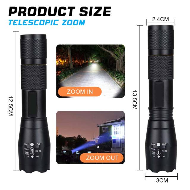 Garberiel Mini T6 1000LM Daily LED Flashlight Pocket Size with Light Weight