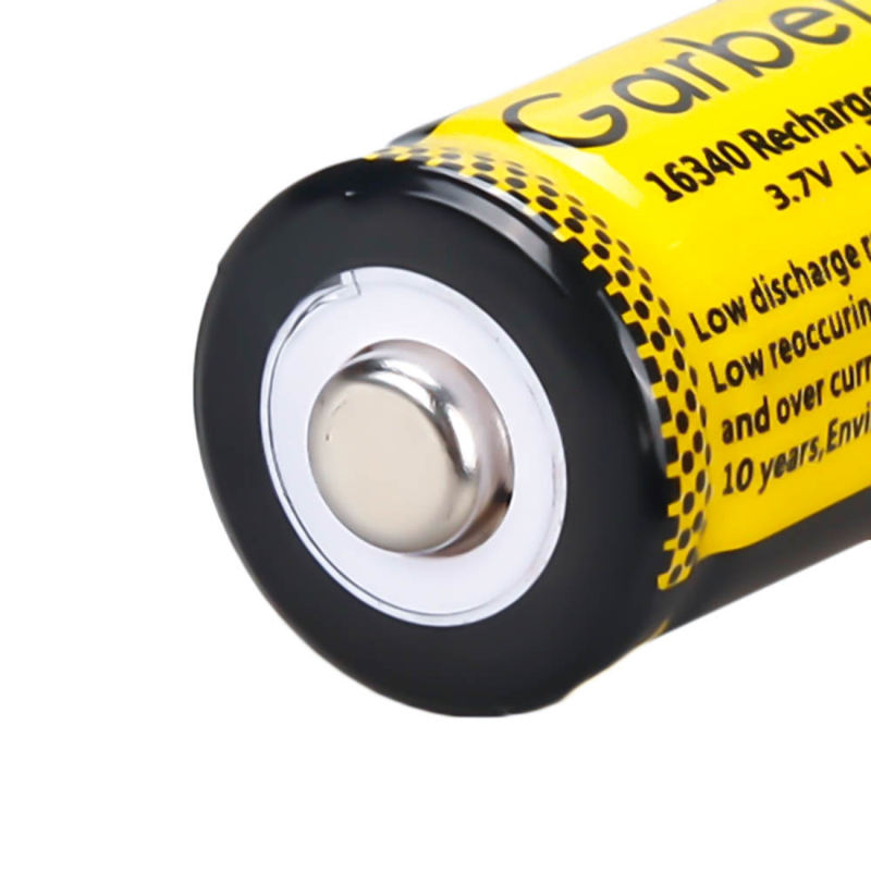 10 PCS Garberiel Rechargeable 16340 CR123A Battery 3.7V (Yellow)