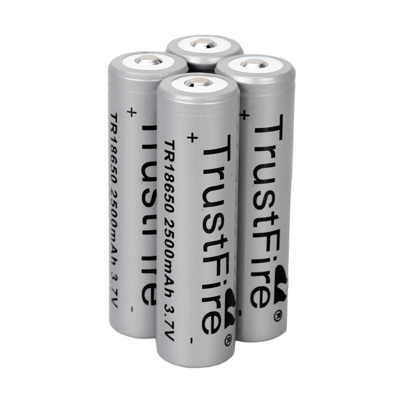 4 pcs Trustfire 3.7V 18650 Battery 2500mAh (Gray)