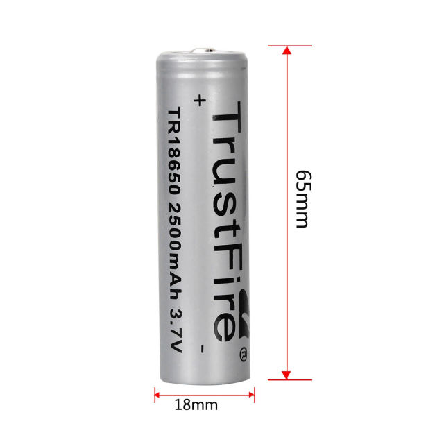 4 pcs Trustfire 3.7V 18650 Battery 2500mAh (Gray)