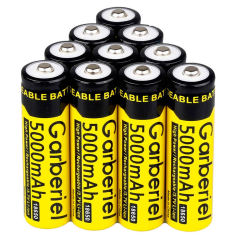 10 Pieces 5000mAh 3.7V Rechargeable 18650 Battery(Yellow)