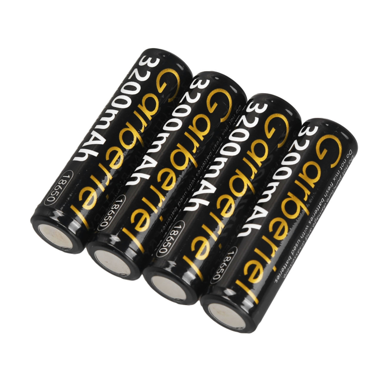 18650 3200mAh Rechargeable Li-ion Battery 4PC with Protective Plate + USB Dual Charger