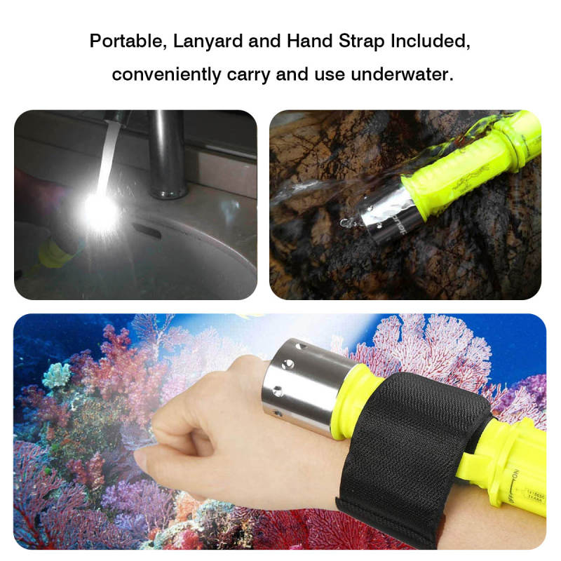 Diving Flashlight Scuba Light Underwater 20 Meter ( 65 ft)