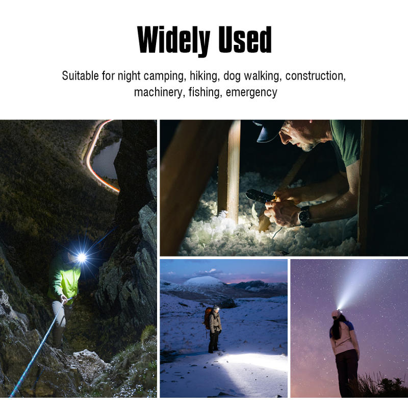 Garberiel LED XHP70 Headlamp 3 Modes Rechargeable Headlight