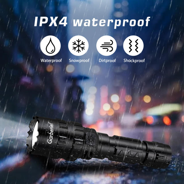 Garberiel X11 Flashlight 5 Modes IPX5 Waterproof  with 18650 Rechargeable Battery