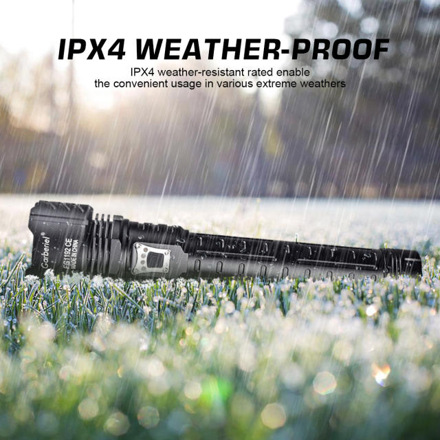 XHP90 6000 High Lumens Flashlight 5 Modes Zoomable with Battery Rechargeable