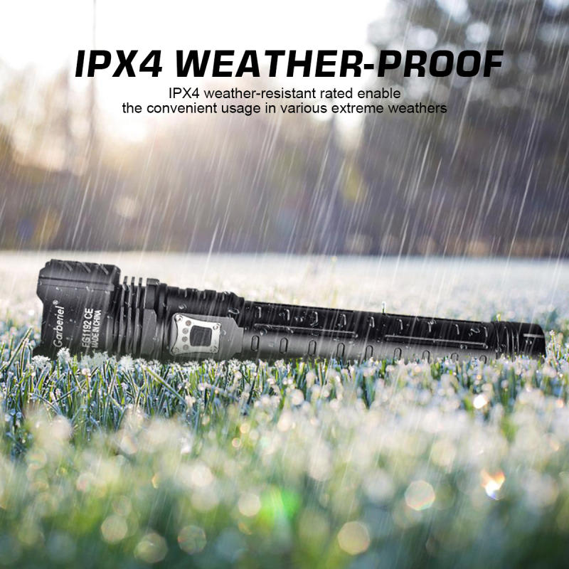 XHP90 6000 High Lumens Flashlight 5 Modes Zoomable with Battery Rechargeable
