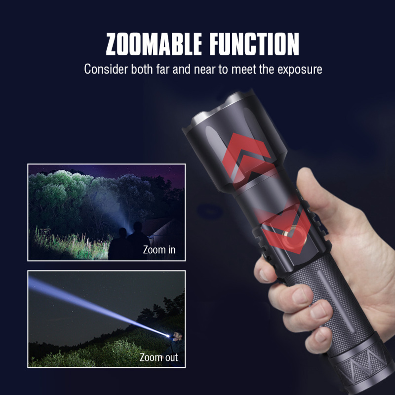 2022 NEW ARRIVAL 30W LED Flashlight Rechargeabel Super Bright (Stone Color)