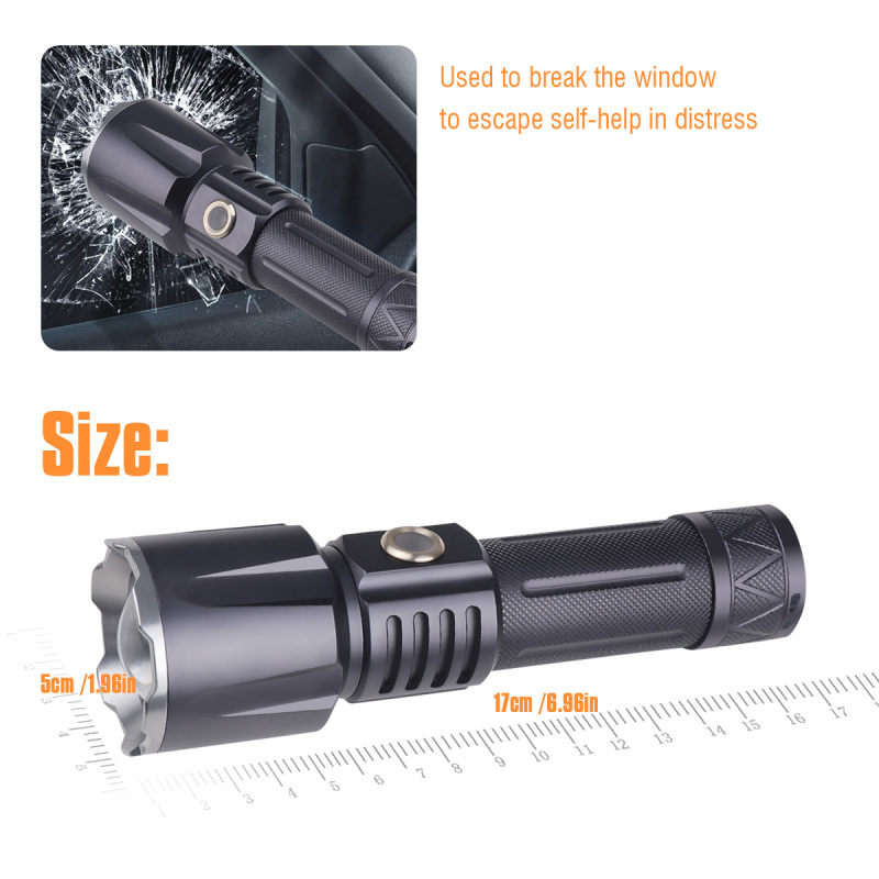 2022 NEW ARRIVAL 30W LED Flashlight Rechargeabel Super Bright (Stone Color)