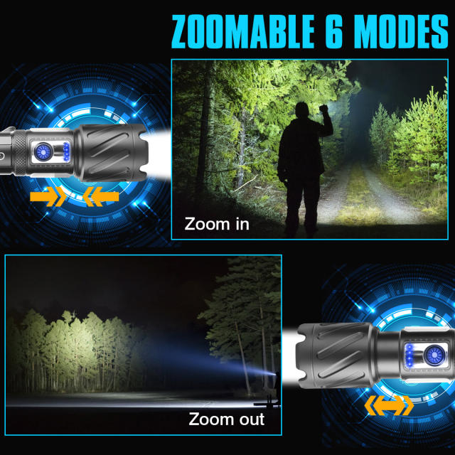 Garberiel XHP99 Magnetic Flashlight Rechargeable with COB Side Light