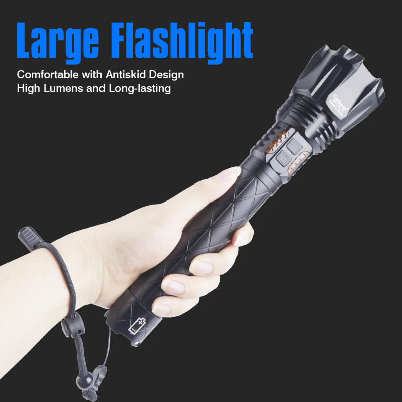 Garberiel XHP160 Led Flashlights 8000 High Lumens with 26650 Batteries Charger Set