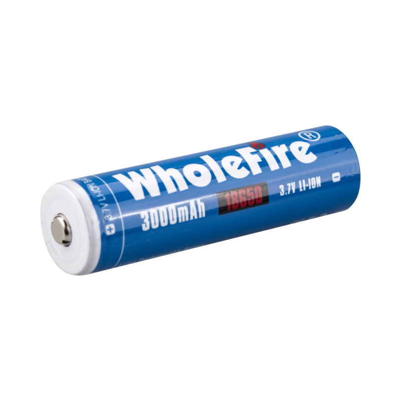 WholeFire 3.7V 3000mAh 18650 Rechargeable Lithium Battery 2PC