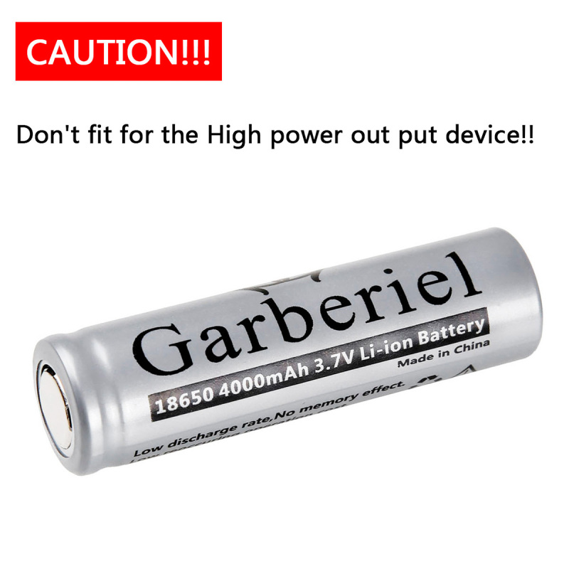 Garberiel Flat Top 4000mAh 18650 Battery Rechargeable 3.7V Lithium 1 PC