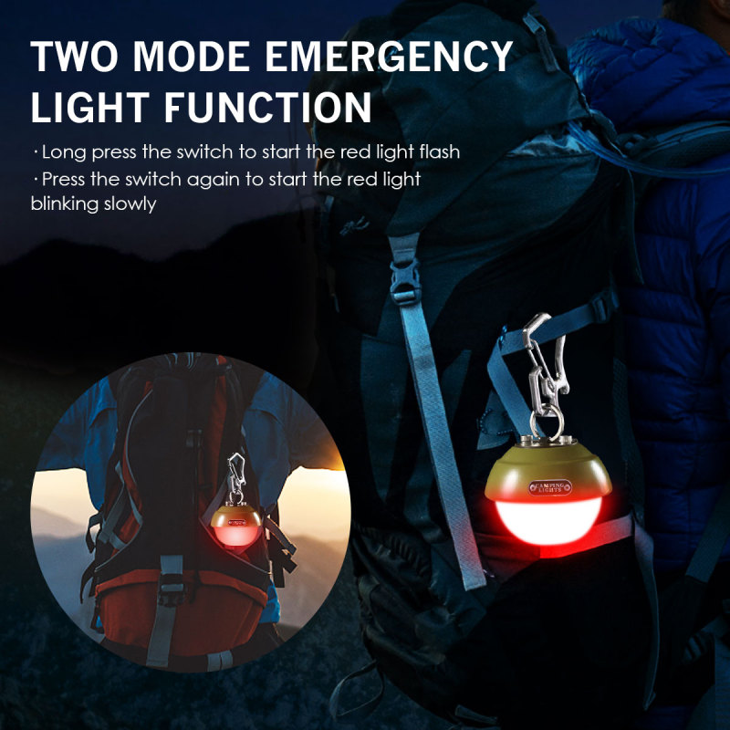 Garberiel Outdoor 24H Mini Camping Light Mosquito Repellent IPX4 Backpack Light