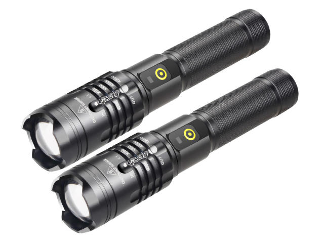 2 PACK XHP50 LED Waterproof  High Lumens Flashlight with Battery Rechargeable