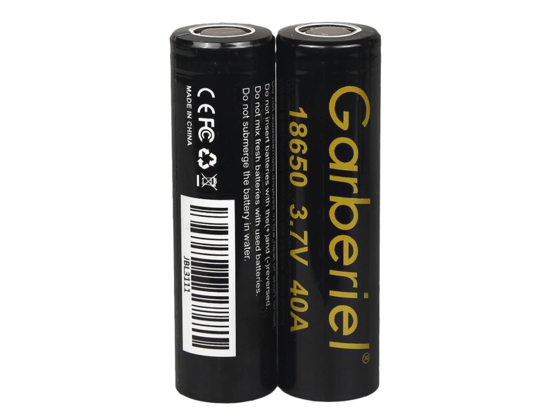 Garberiel 18650 3.7V 40A High Power Flat Top Rechargeable Li-ion Battery 1 Piece