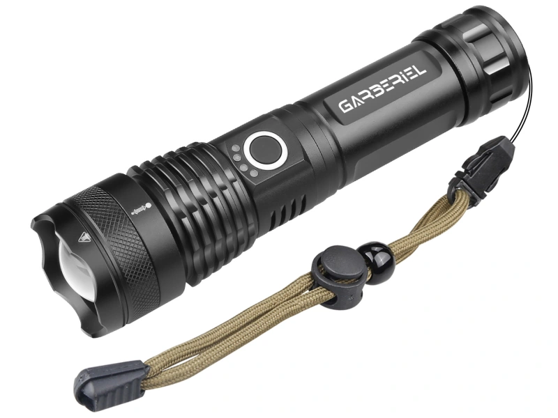 Garberiel XHP50 Super Bright 3500 Lumens Zoomable Rechargeable Flashlight