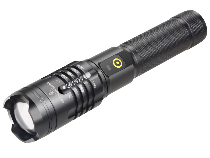 Small XHP50 LED Zoomable Flashlight Waterproof with 3 Modes and Battery Rechargeable