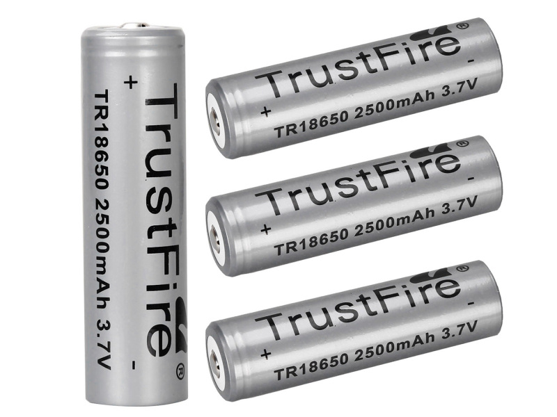 4 pcs Trustfire 3.7V 18650 Battery 2500mAh (Gray)