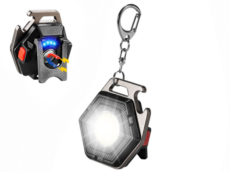 Garberiel Mini COB 1000LM Keychain Pocket Flashlights Rechargeable with Tripod