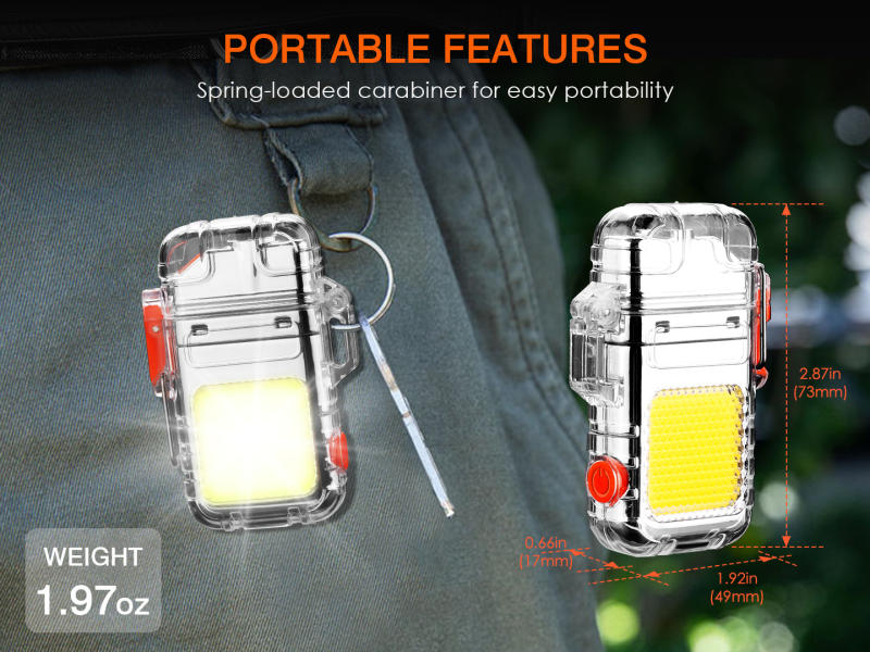Garberiel Mini COB Keychain Work Light Torch USB Rechargeable Camping Gift