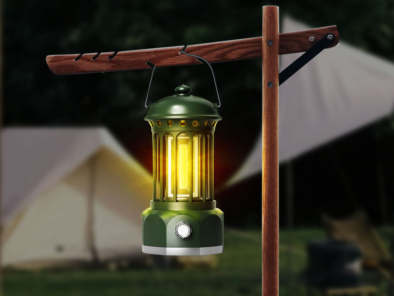 Garberiel COB Retro Camping Lantern IPX4 Stepless Adjustment LED Light