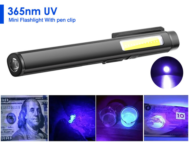 Garberiel LED COB Pen Light USB Rechargeable Work Floodlight with Magnetic Clip