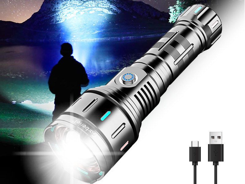 Garberiel 30W LED Super Bright 5000 Lumens Fluorescent Rechargeable Flashlight