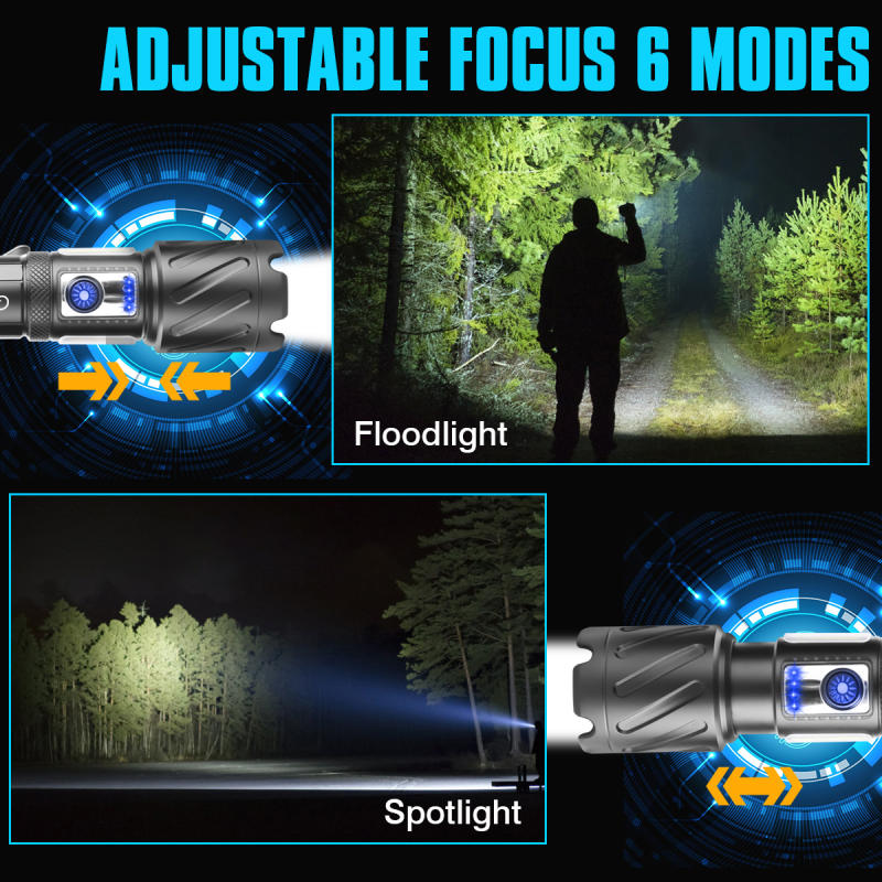 Garberiel XHP99 Magnetic Flashlight Rechargeable with COB Side Light